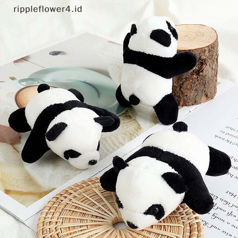 {rippleflower4.id} Panda Bros Boneka Beruang Hewan Kartun Pin Berbulu Mewah Lucu Brooch Pin~