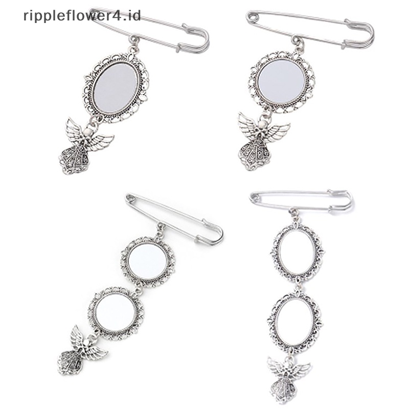 {rippleflower4.id} Wedding Bouquet Foto Charm Diy Pin Making Wedding Charm Oval Aluminium Sheet Bingkai Foto Bros Liontin~