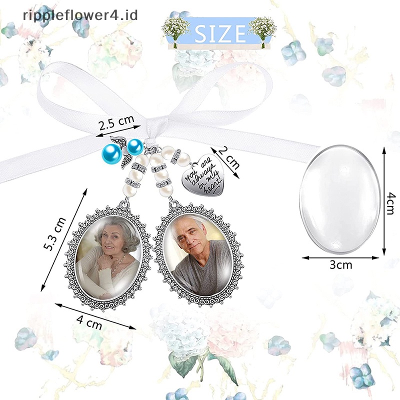 {rippleflower4.id} Buket Pernikahan Bingkai Foto Hati Untuk Pernikahan Memory Charm Bride Angel Pendant~