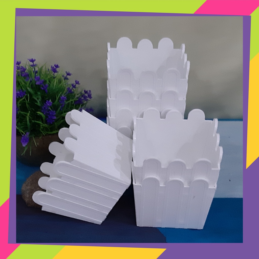 321 / Pot bunga kotak plastik dekarasi / Vas bunga hias tanaman artificial