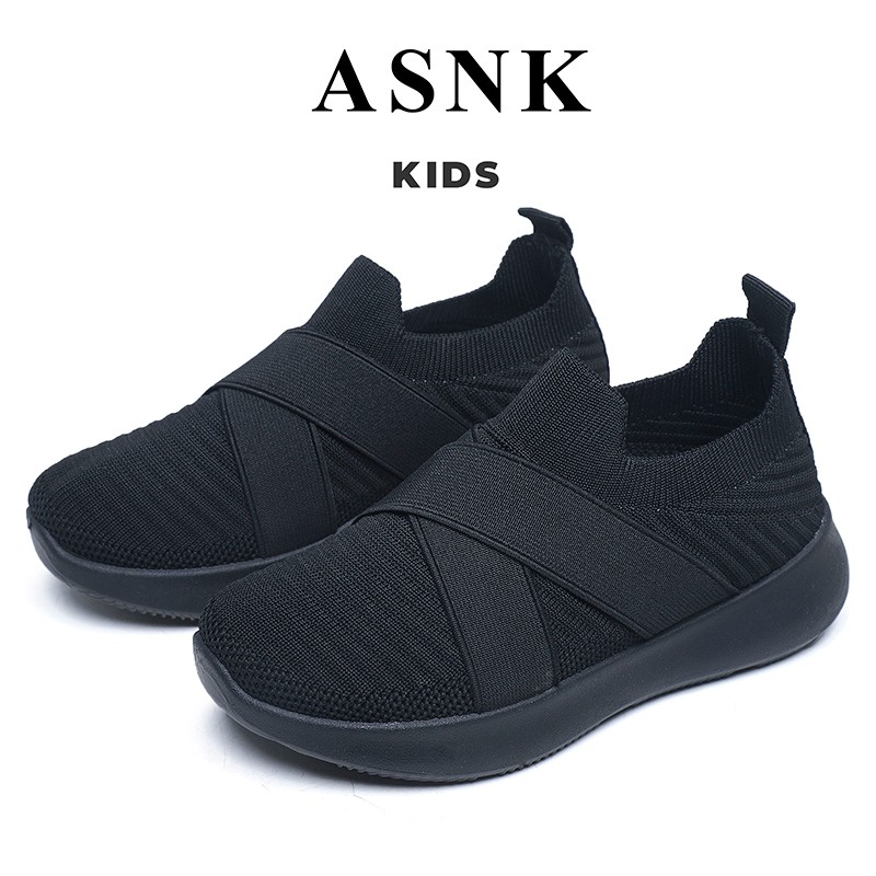 [GROSIR][COD] SEVEN_DAY SEPATU RAJUT SLIP ON ANAK-ANAK UNTUK USIA 3-15 TAHUN / BOY &amp; GIRL WM2321 HITAM