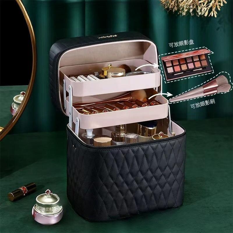 TTSHOP Travel BOX MUA Box Kosmetik Beauty Case / Tas Kosmetik / Make Up Case / Koper Makeup Waterproof Jumbo 2susun 91105