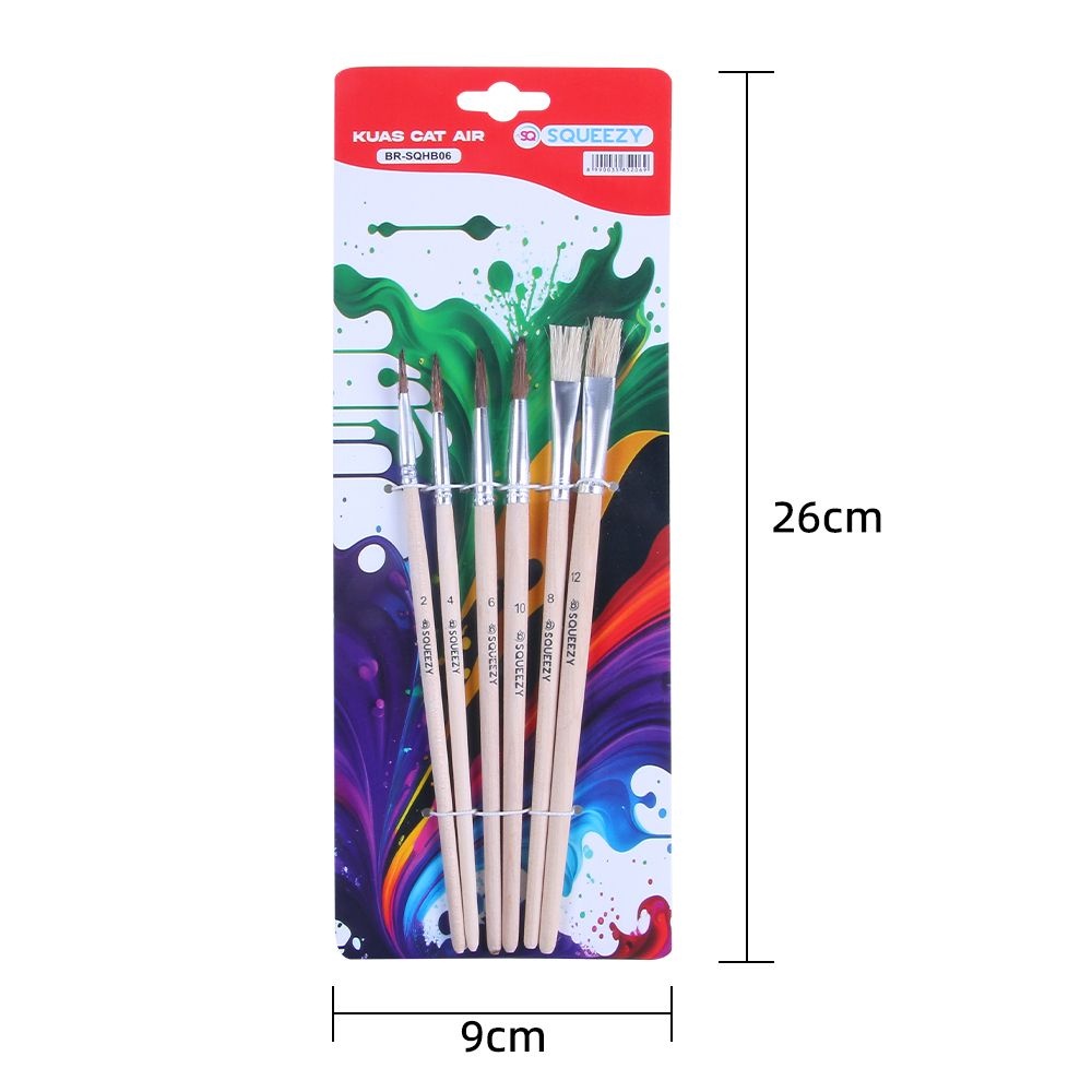 

Rmdodo - Brush Kuas Cat Air / Cat Minyak Lukis / Set Kuas Lukis Cat Air BR-SQHB06