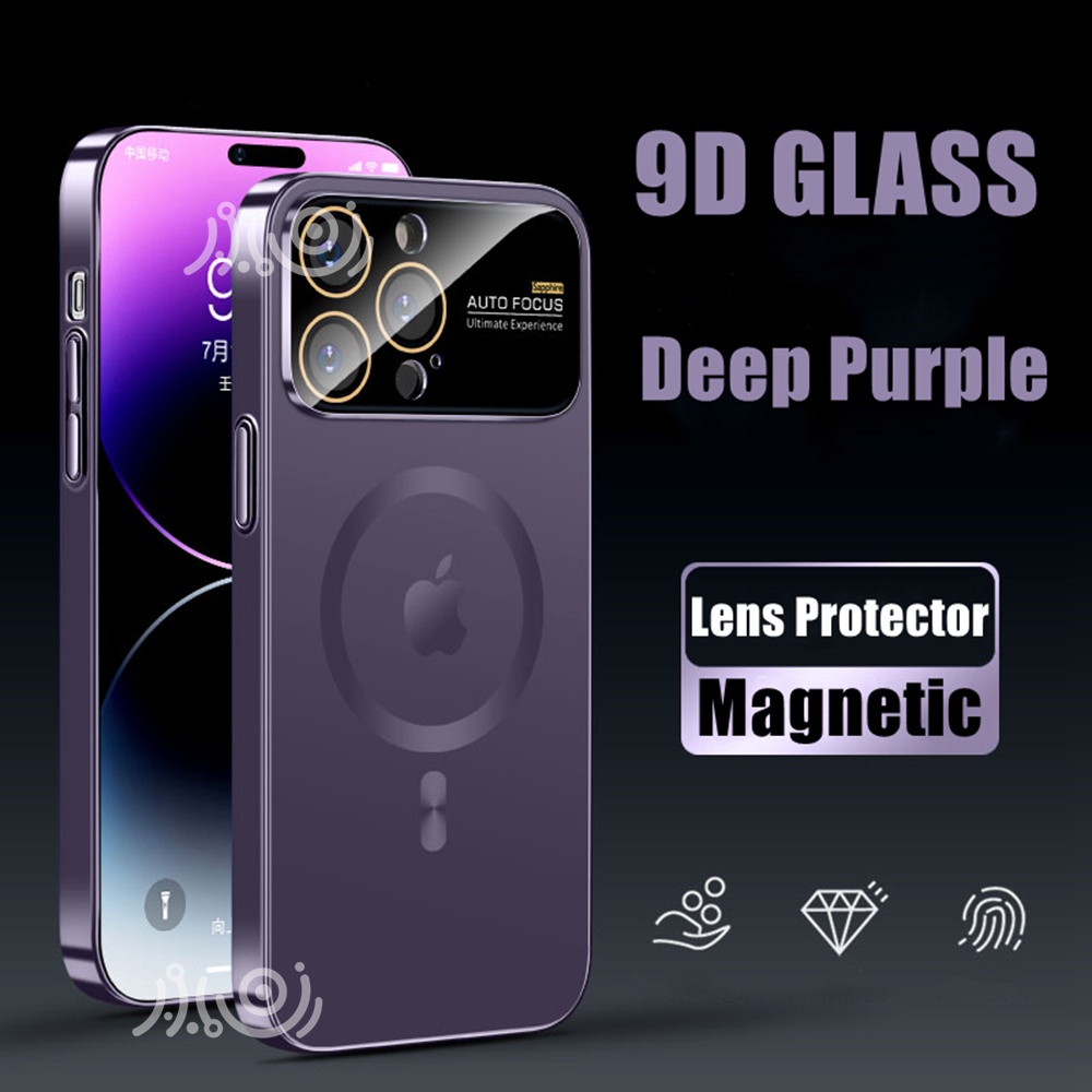 Mewah Frosted 9D Kaca Ponsel Case Untuk Iphone12 13 14 Pro Max14 Plus Case Magnetik Shockproof Back Cover Matte Casing iPhone