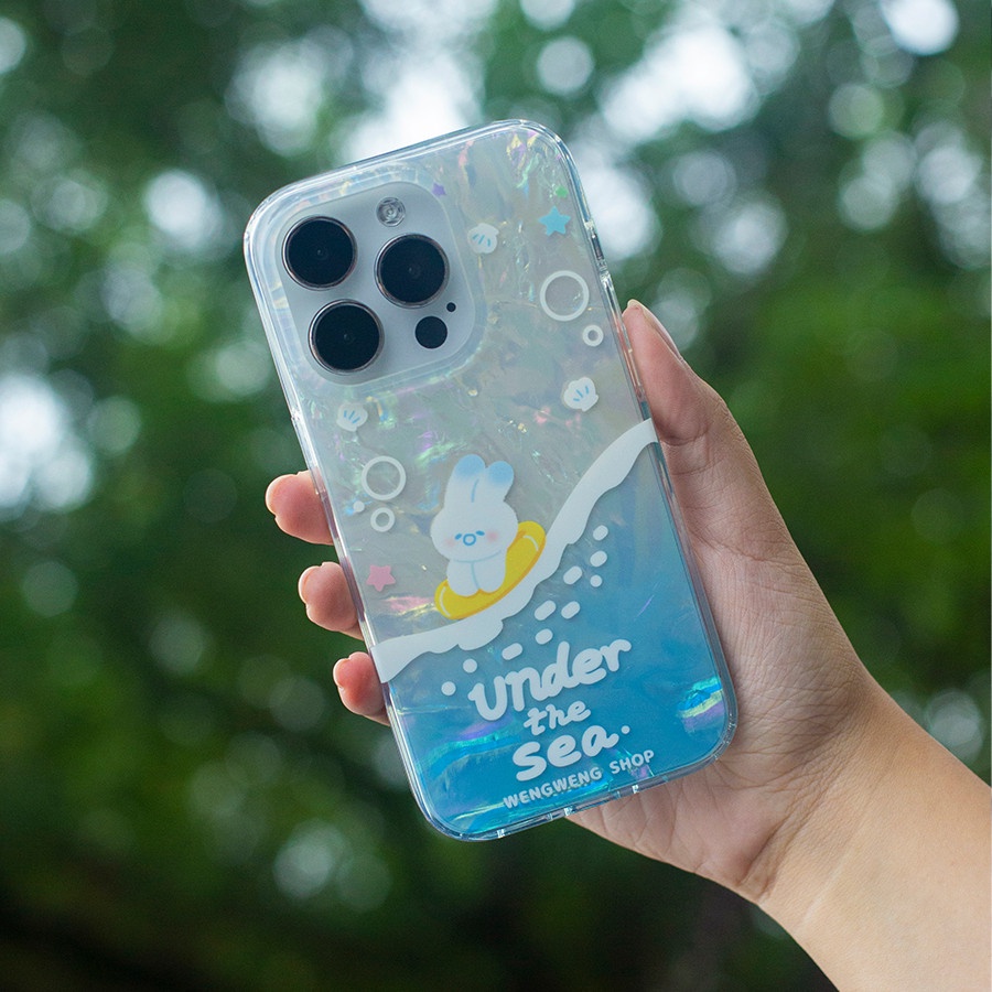 Ins Gaya Gelombang Musim Panas Cocok Untuk iPhone 14 Pro Max Casing Ponsel iPhone Pola Cetak Dua Lapis Kompatibel Dengan Iphone13 13pro 13prm iPhone 11 11pro 14plus 12Pro Max Casing Ponsel TPU Tahan Guncangan