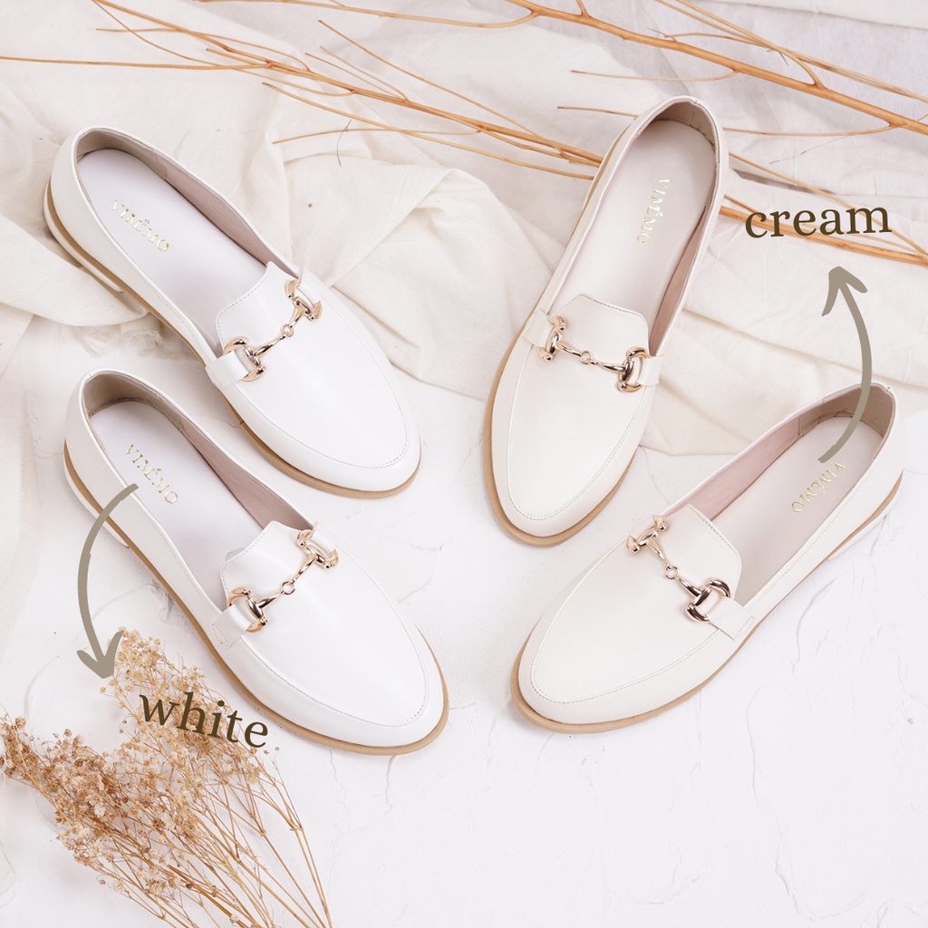 Vimemo Zenna - Sepatu Loafers Vintage Minimalist Slip On Shoes | Sepatu Kerja Wanita