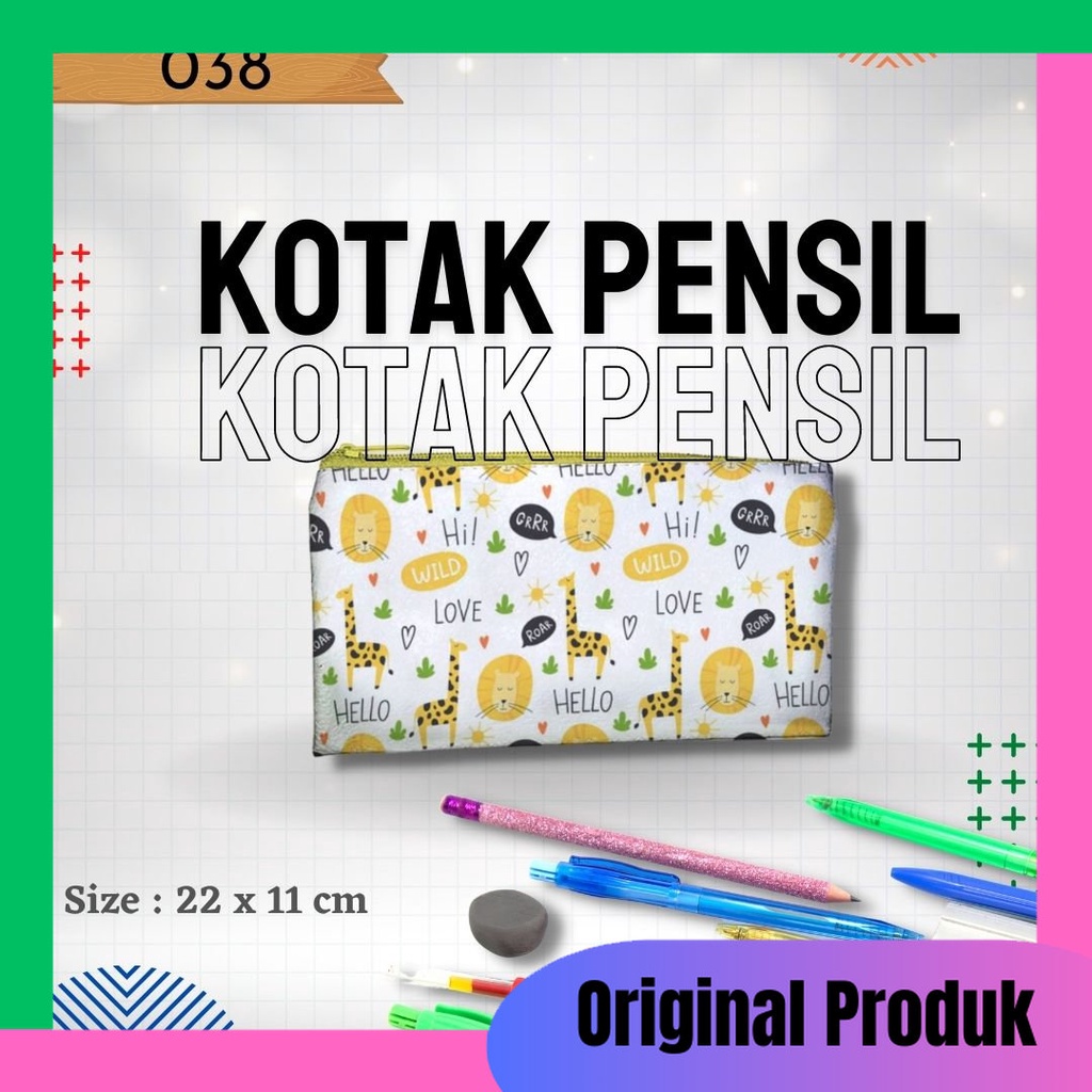 

Tempat Pensil, Kotak Pensil 038 gambar Hewan Animal lion jerapah harimau Serbaguna Murah Dan Kualitas Terjamin , Original Produk Bahan Tebal