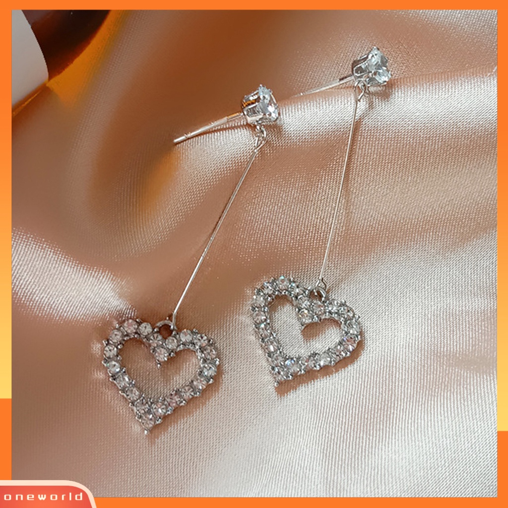 [WOD] Anting Tusuk Bentuk Hati All Matching Alloy Fancy Stud Pendant Untuk Hari Kasih Sayang
