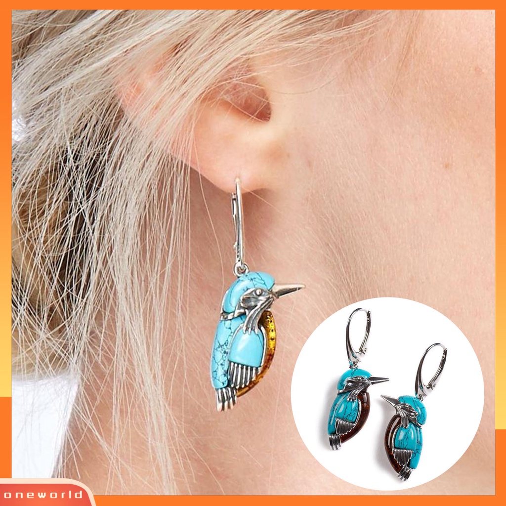 [WOD] 1pasang Anting Liontin Burung Semua Pertandingan Gaya Alami Wanita Vintage Bird Pendant Earrings Untuk Pakaian Sehari-Hari