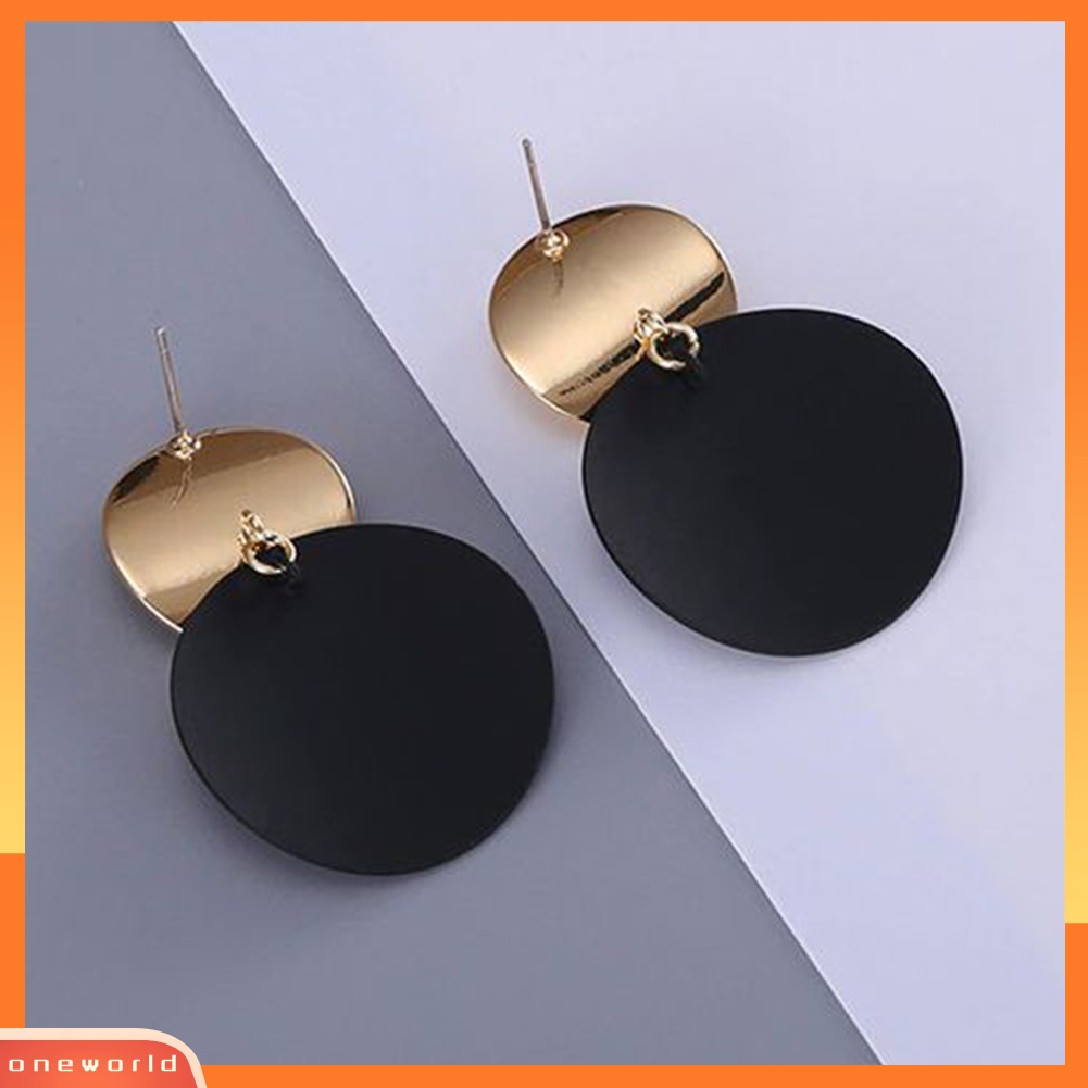 [WOD] Wanita Fashion Disk Tidak Teratur Matte Ear Stud Earrings Perhiasan Pesta Hadiah Ulang Tahun