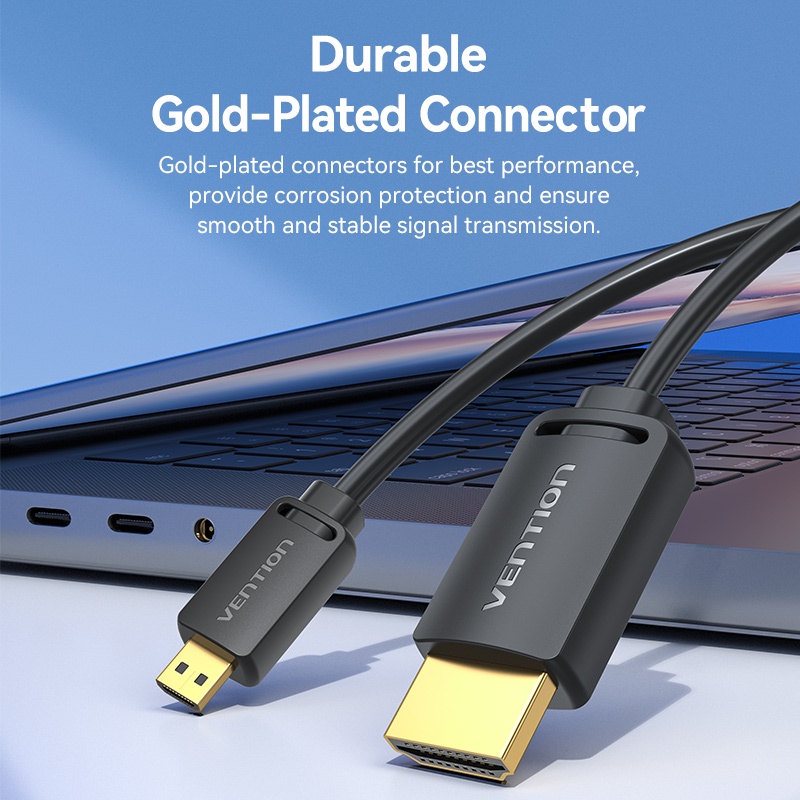 Vention Kabel HDMI Kabel Micro HDMI to HDMI 4K 60HZ UHD Video Cable Untuk Kamera TV Switch Tablet Laptop