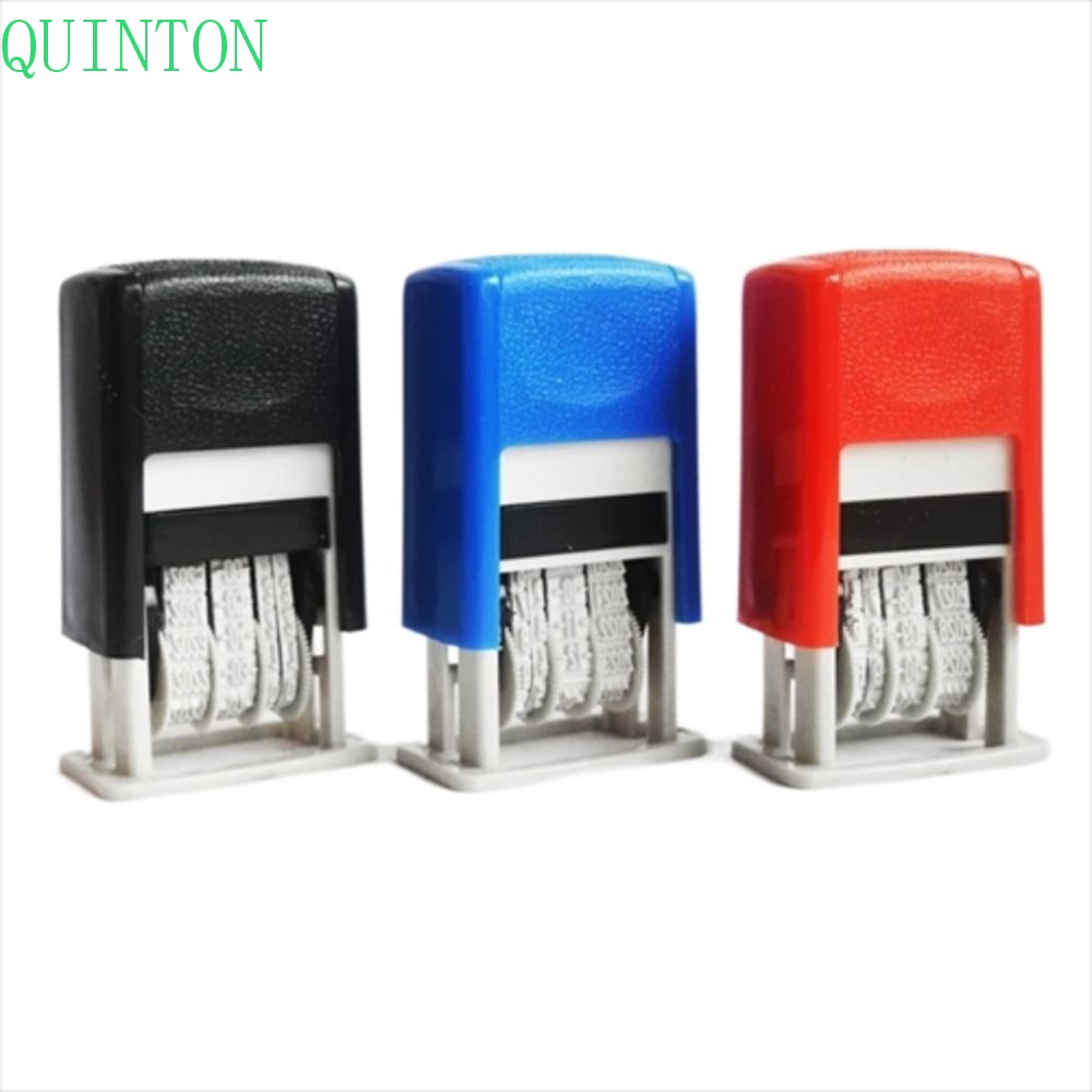 Quinton Date Stamps Perlengkapan Kantor Adjustable Self-Inking Stamps DIY Stamp Self-Inking Back to Ink Handle Stempel Akun