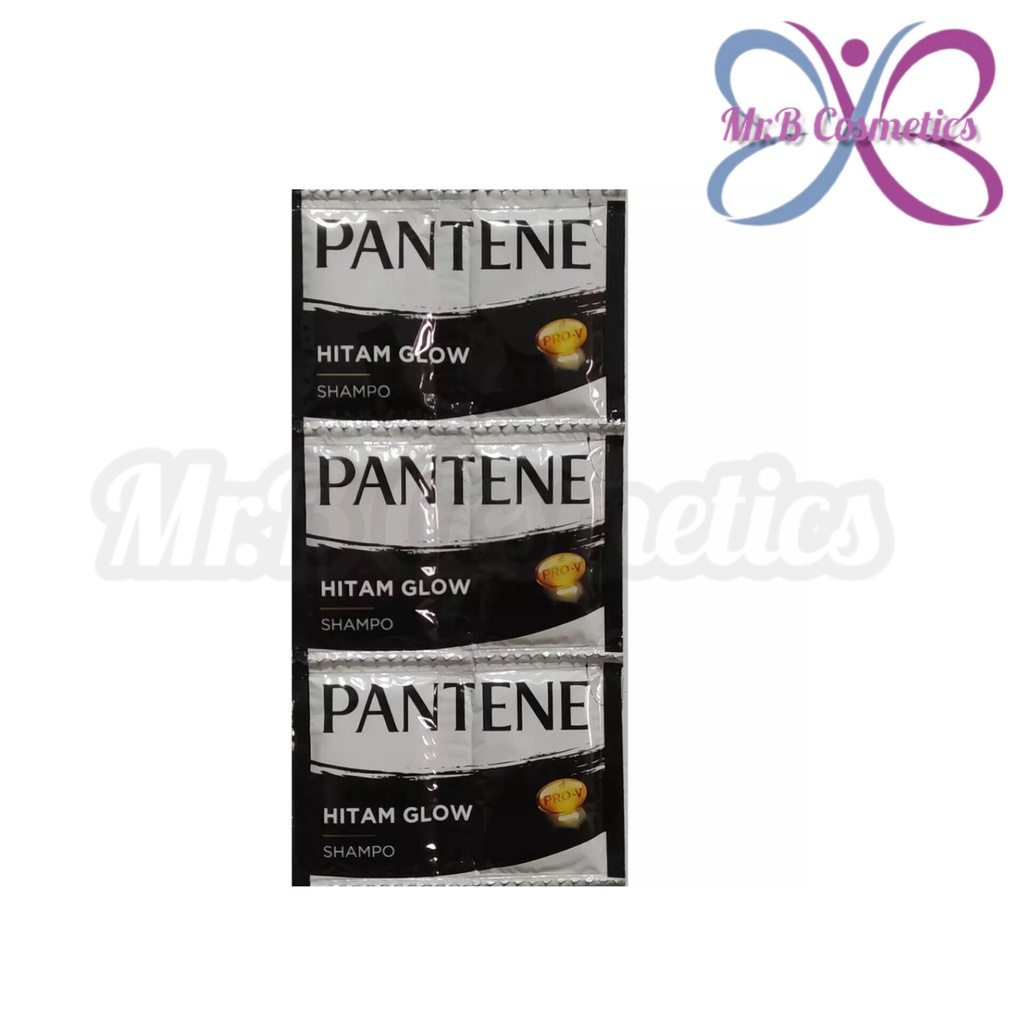 Pantene Shampo Sachet Hitam Glow 10ml ( 1 Renceng isi 12 Sachet )