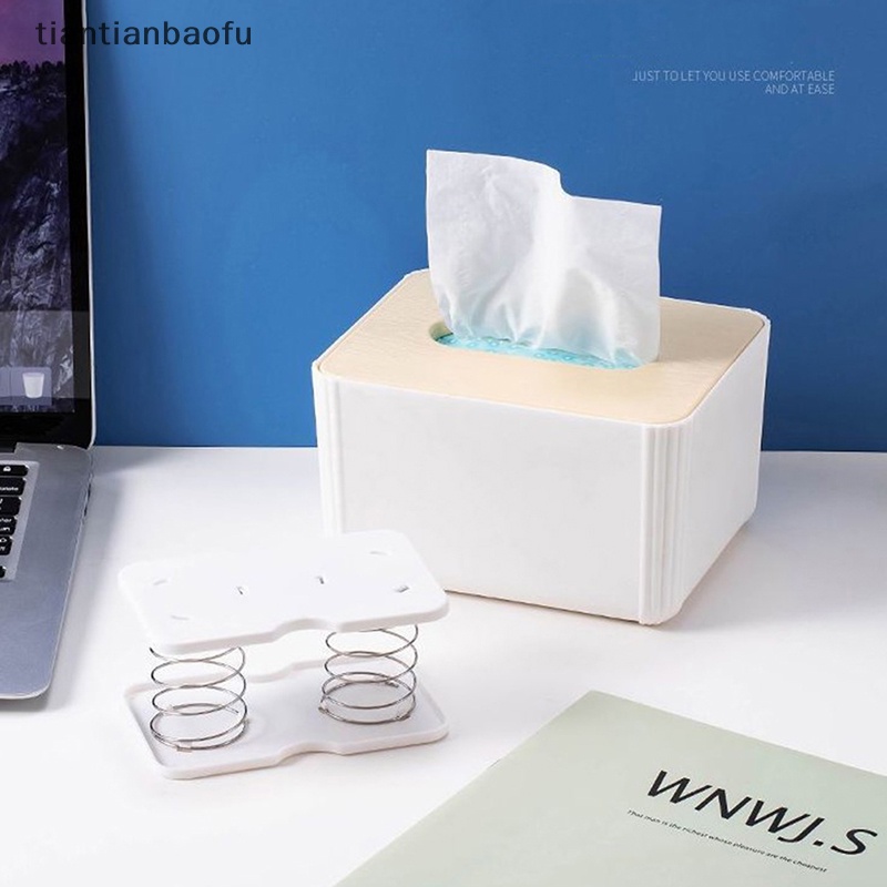 [tiantianbaofu] Spring Tissue Box Masa Kini Box Spring Tray Otomatis Kertas Handuk Inner Holder Butik