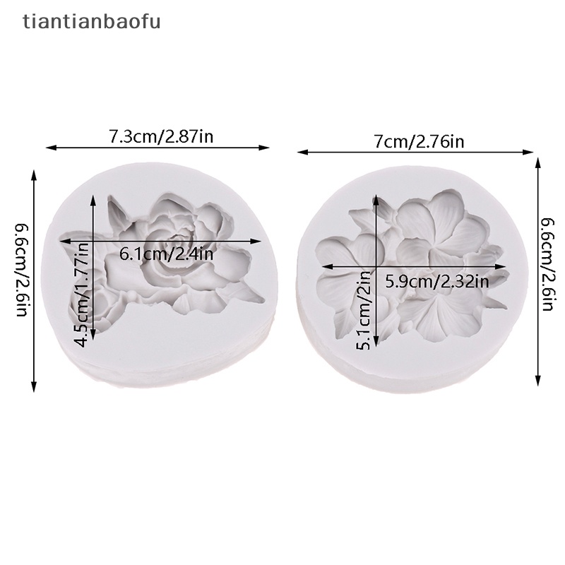 [tiantianbaofu] Cetakan Silikon Bentuk Bunga DIY Gardenia Plumeria Rubra Kue Sabun Fondant Mold Butik