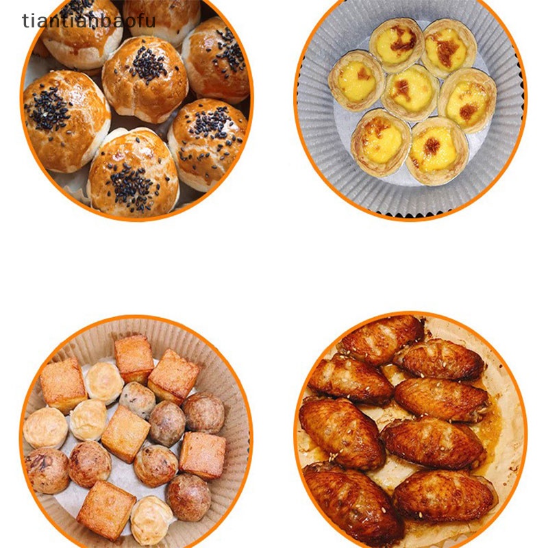 [tiantianbaofu] 25 Pcs Disposable Air Fryer Parchment Paper Baking Oil-proof Liner Non-Stick Mat Butik