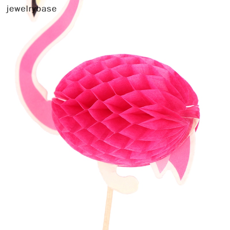[jewelrybase] 25pcs /Set Flamingo Cake Cupcake Topper Ulang Tahun Pesta Pernikahan Dekorasi Kue Butik