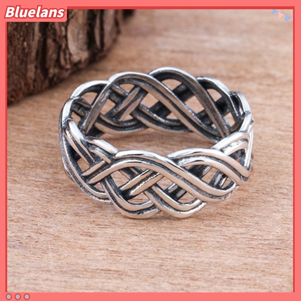 [BLS] Vintage Infinity Intertwined Cross Knot Finger Ring Wanita Band Perhiasan Pesta