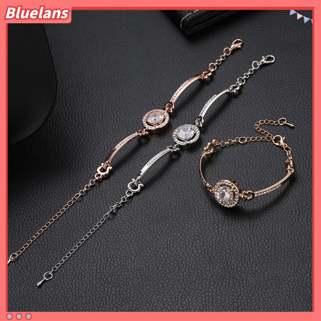 [BLS] Women Bracelet Sparkling Vibrant Color Lobster Clasp Design Adjustable Dengan Rantai Ekstensi Alloy Berlian Imitasi Bersinar Gelang Wanita Perhiasan Hadiah Untuk Perempuan