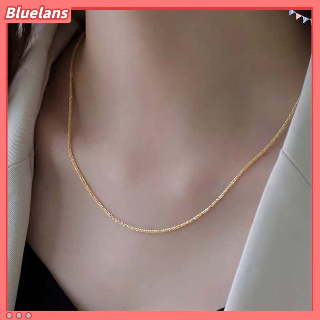 [BLS] Kalung Choker Kepribadian Kilau Terang Tanpa Liontin Temperamen Colorfast Dekorasi Pengerjaan Halus Populer Berkilau Klavikula Rantai Perhiasan Aksesori