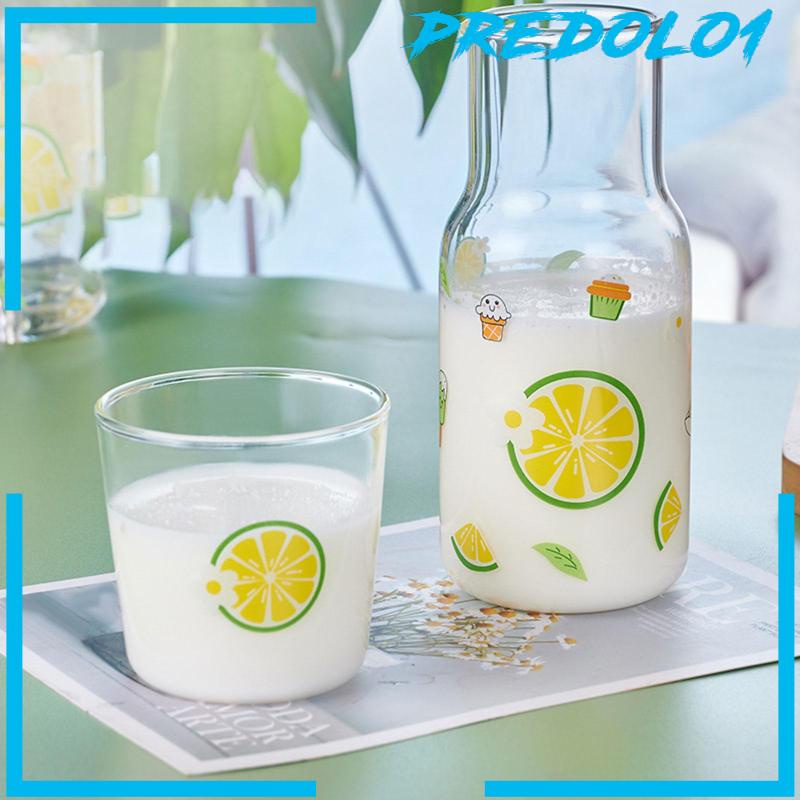 [Predolo1] Bedside Carafe water Carafe Gelas Set Untuk Jus Minum Kulkas Kantor