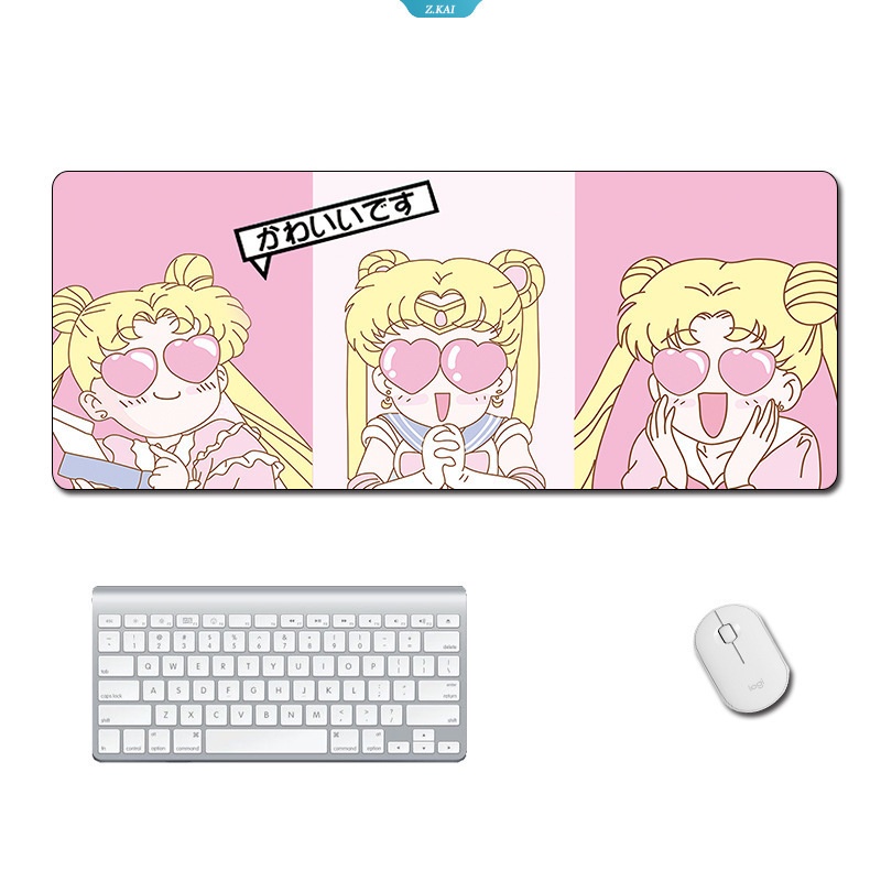 Cute Mousepad Gamer Rgb Besar Mouse Pad Anime Led Desk Mat Kawaii Sailor Moon Deskmat Aksesoris Kantor Matras Game Gaming Mause [ZK]