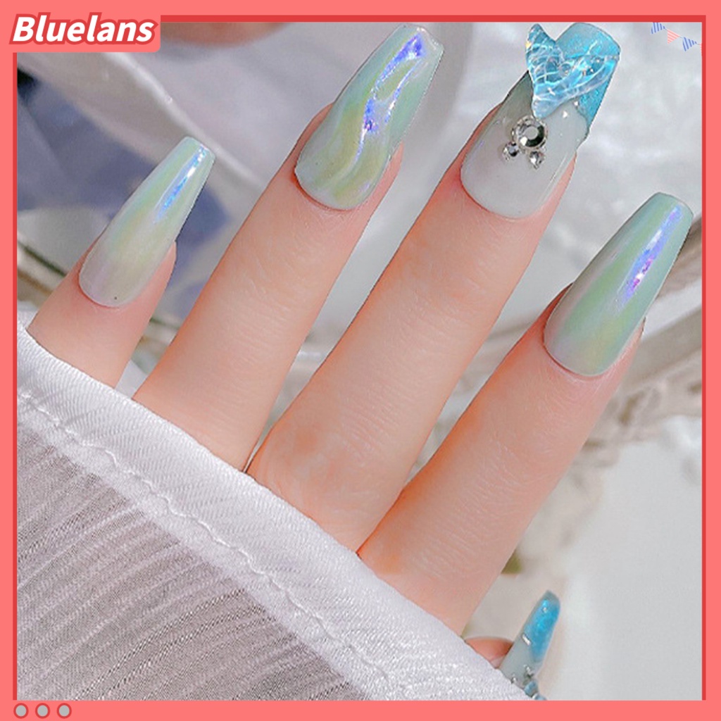 [BLM] 20pcs/bag Perhiasan Kuku Tiga Dimensi Mudah Tempel Indah Bawah Datar Hias DIY Kristal Imitasi Mermaid Tail Shape Nail Rhinestones Manicure Store Accessories