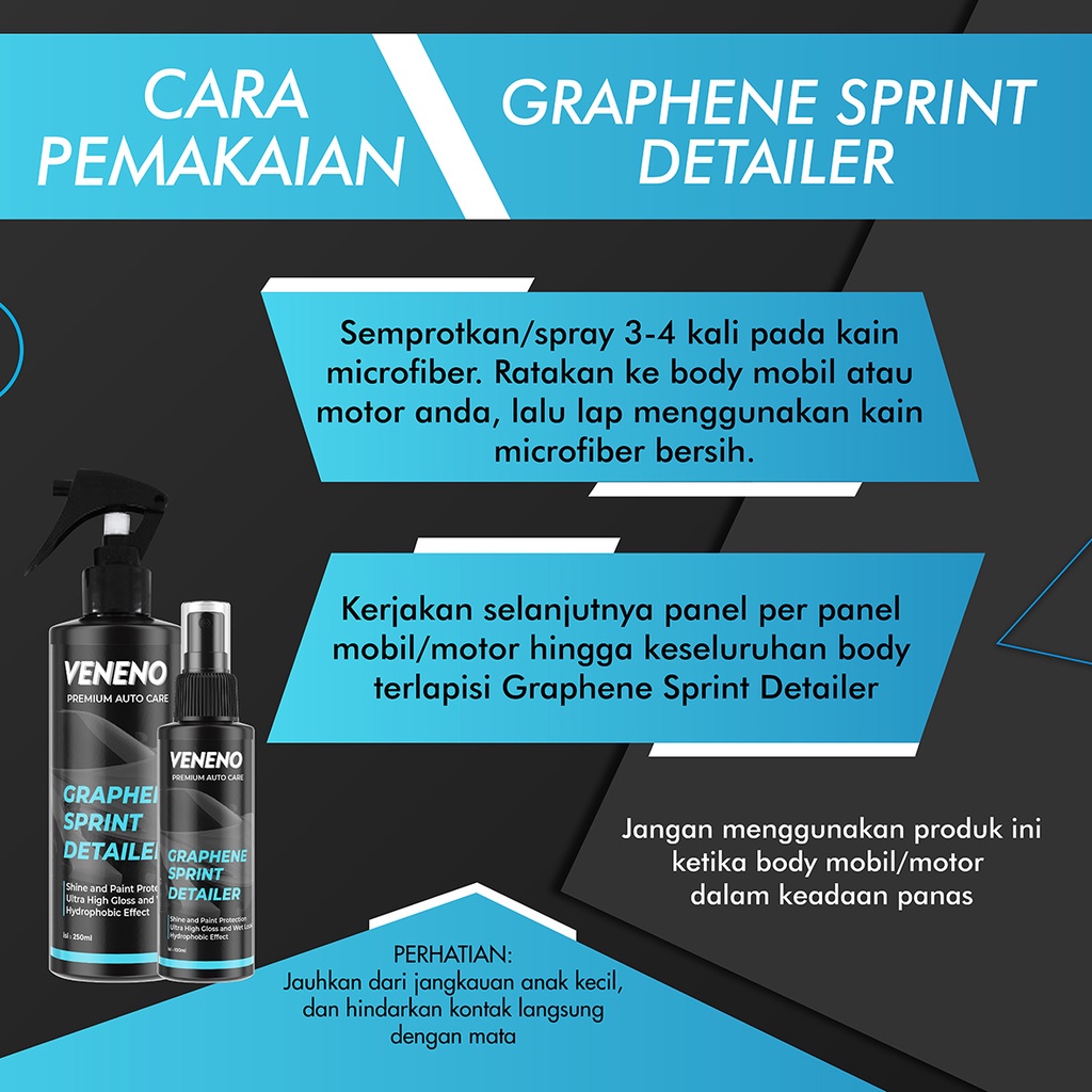 Veneno Graphene Sprint Detailer - Quick Ultra Detailing Detailer Pengkilap Perawatan Cat Mobil