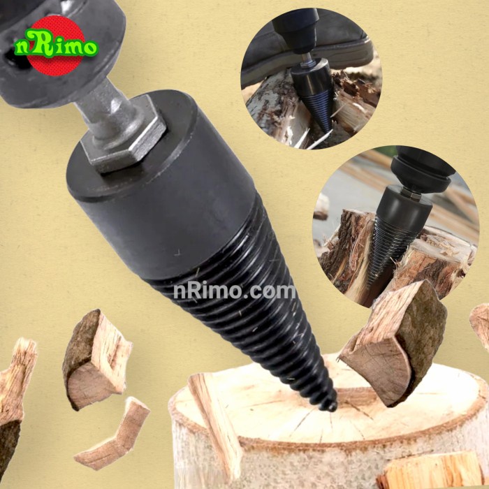 Mata Bor Pemotong Kayu Alat Pembelah Kerucut Wood Splitter Drill Bit