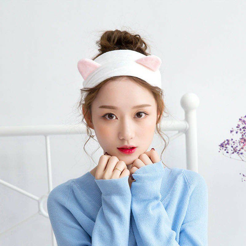 COD - SM88 - Bandana Bando model Kuping Kucing Headband Motif Telinga Kucing Bando Mandi Lucu