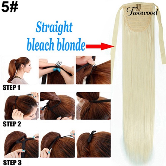 Twowood Wanita Mengikat Ponytail Ponytail Sopak Klip Dalam Ekstensi Rambut Hair Pieces