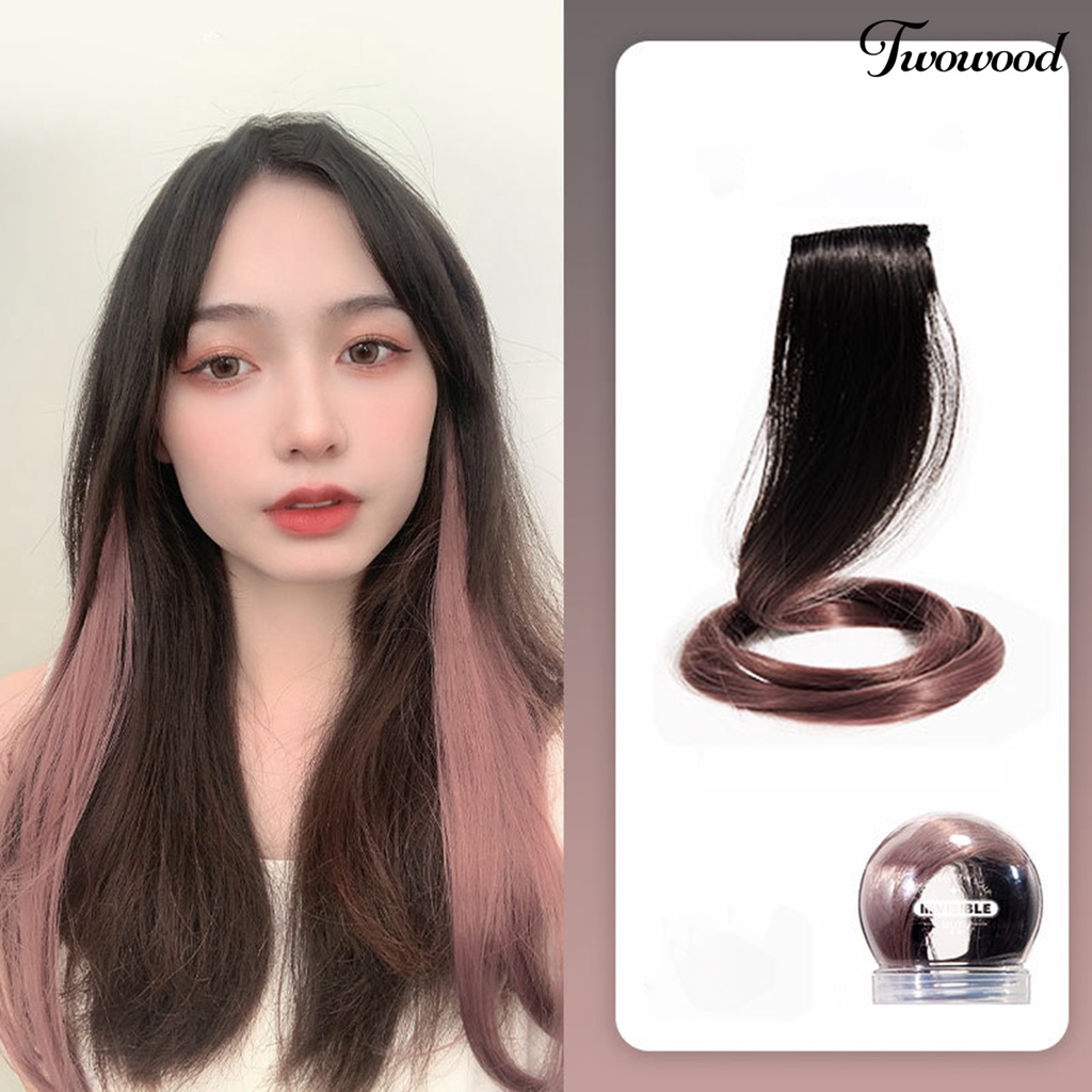 Twowood 1set Wig Piece Adjustable Multicolor Fluffy Natural Hair Extension Alat Makeup Sorot Ringan Ekstensi Rambut Wig Untuk Wanita