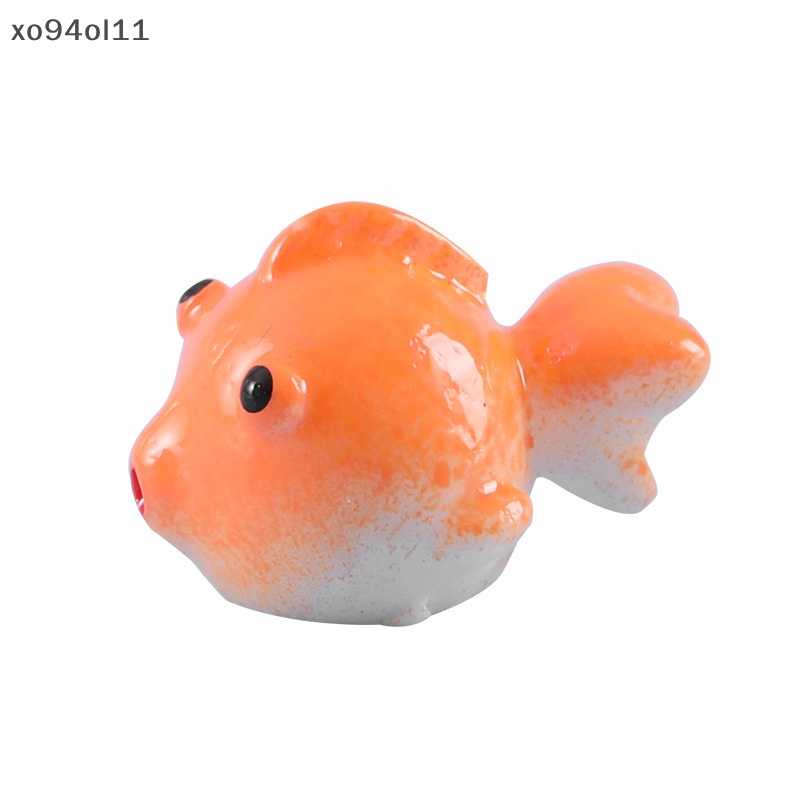 Xo 10PCS Duawarna Ikan Mas Mini Resin Kerajinan Ornamen Ikan Mikro Lanskap Ornamen Kreatif Aquarium Lucu Resin Dekorasi OL