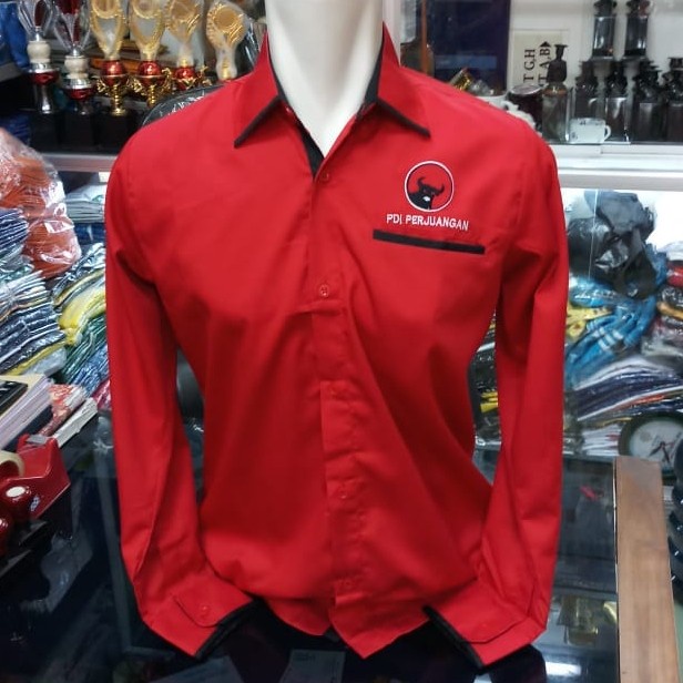 Baju Kemeja Lengan Panjang Partai PDI Perjuangan