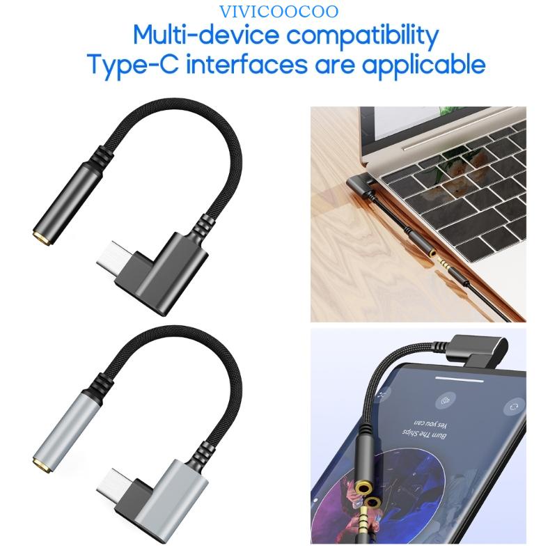 Vivi USB C to 3konverter Jack Headphone Female 5mm Untuk Hp Dan Tablet Adaptor Kabel Aux Untuk Perangkat Tipe C