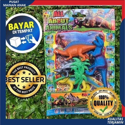 Mainan Anak 4Pcs Dinosaurus Hewan Mainan Binatang Liar Buas Wild Animal Jurassicc Park Darat Laut