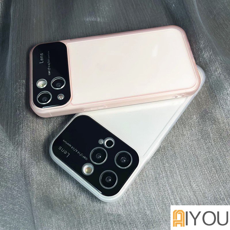 IPHONE Casing TPU Soft Bening Jendela Besar/Black/White/Pink] Kompatibel Untuk Casing Iphone12 Pro13 14 pro max