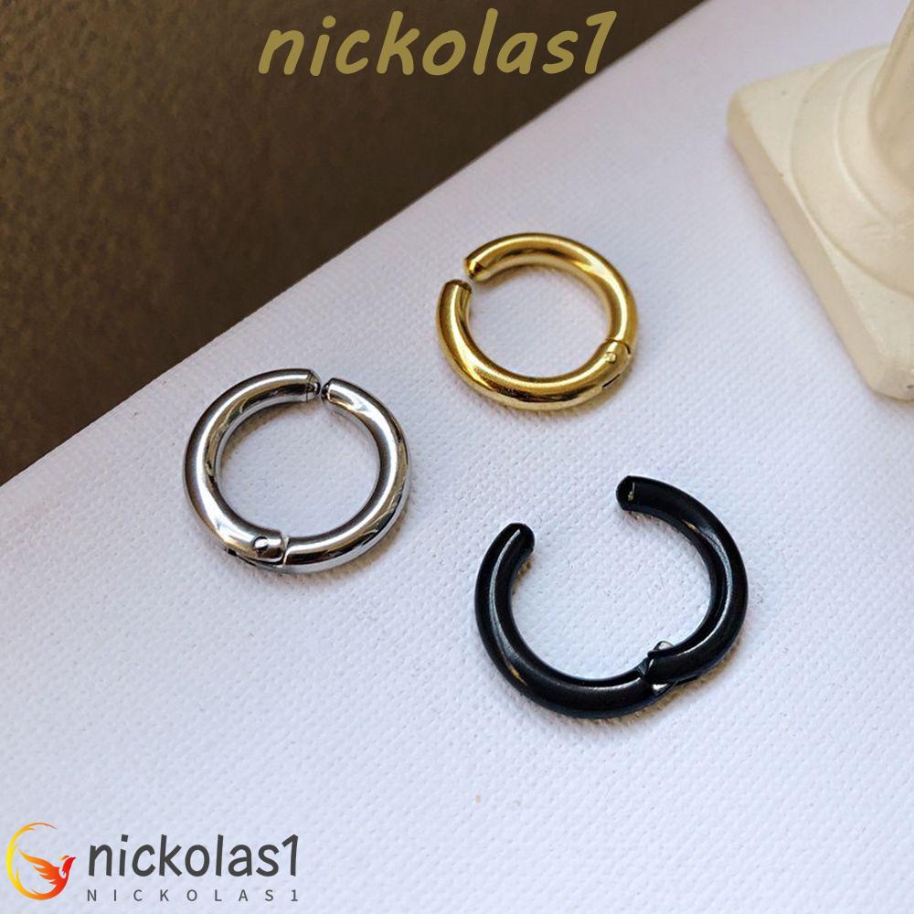 Nickolas1 Pria Klip Anting Tanpa Tindik Anting Retro Pesta Punk Temperamen Baja Titanium Wanita Klip Telinga