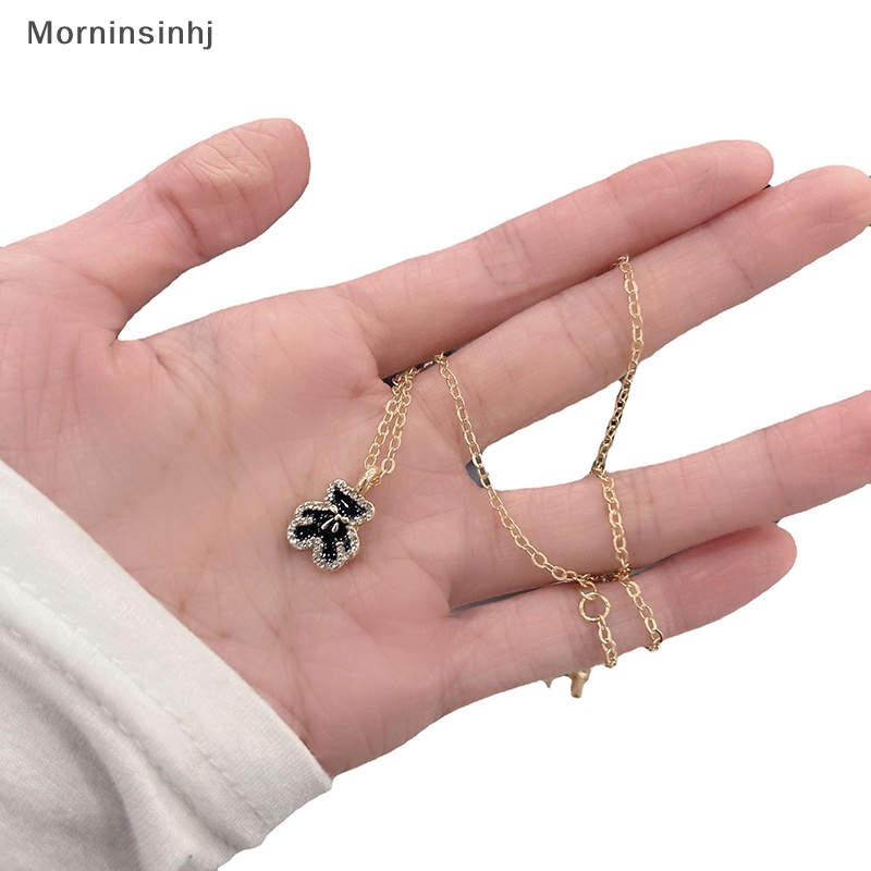 Mornin Kalung Liontin Beruang Kecil Lucu Gaya Korea Trendi Untuk Wanita Niche Ringan Zirkon Rantai Klavikula Gadis Fashion Perhiasan id