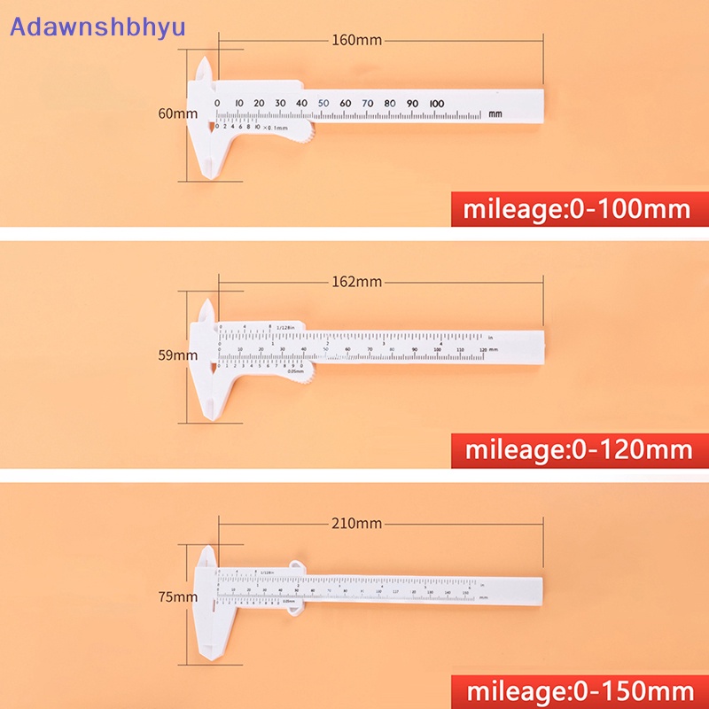 Adhyu Jangka Sorong Plastik Mini DIY Alat Woodworking Metalworking Skala Ganda Sliding Gauge Plastic Vernier Caliper Aperture Depth Diameter Measure Tool ID