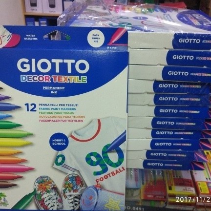 

Spidol permanen khusus kain GIOTTO 12 warna / Decor textile spidol