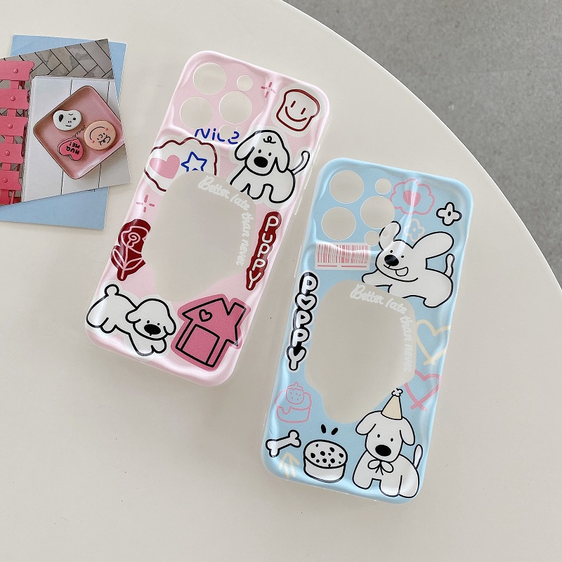 IPHONE Untuk Iphone14 13 12 11 Pro Max X XR XS Max7 8 Plus Kartun Lucu Anjing Kecil Transparan Pelindung Soft case