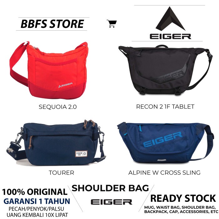 EIGER Original shoulder bag Alpine W cross sling tas selempang grns1th