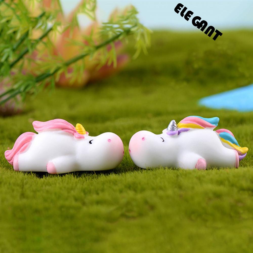 [Elegan] Unicorn Patung Multi-Posisi Mini Indah Miniatur Mainan Lanskap Mikro Bonsai Dekorasi Kerajinan Hadiah Anak Model Unicorn