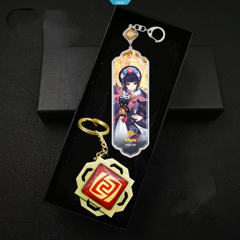 Anime Long Bar Charm Keychain Genshin Impact Vision Element Mata Tuhan Untuk Gantungan Kunci Mobil Aksesoris Wanita Lucu Tas Liontin Key Ring Hadiah [ZK]