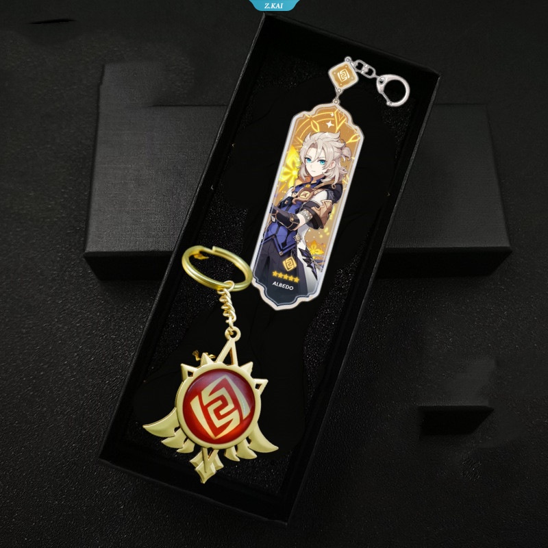 Anime Long Bar Charm Keychain Genshin Impact Vision Element Mata Tuhan Untuk Gantungan Kunci Mobil Aksesoris Wanita Lucu Tas Liontin Key Ring Hadiah [ZK]