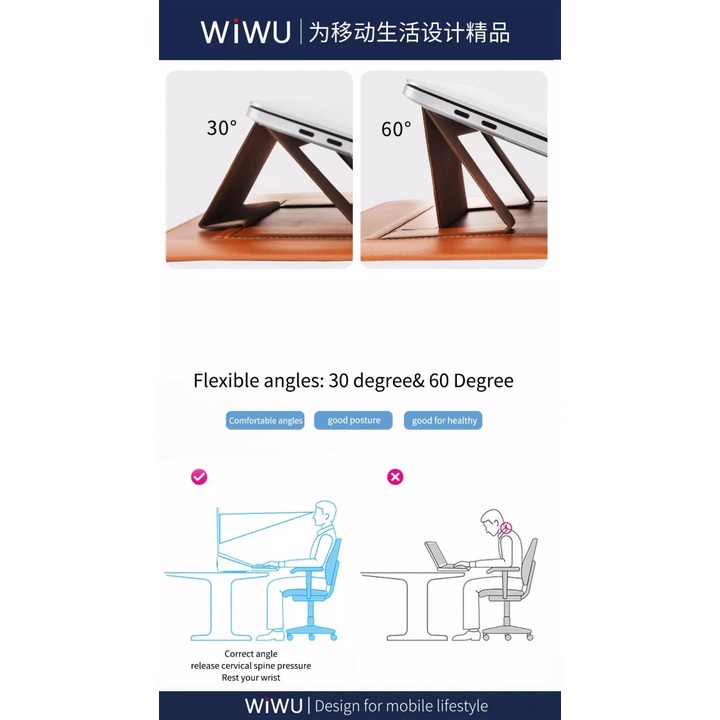 46 WIWU SKIN PRO Slim Stand Sleeve MacBook Pro 13 - Sarung dengan Stand