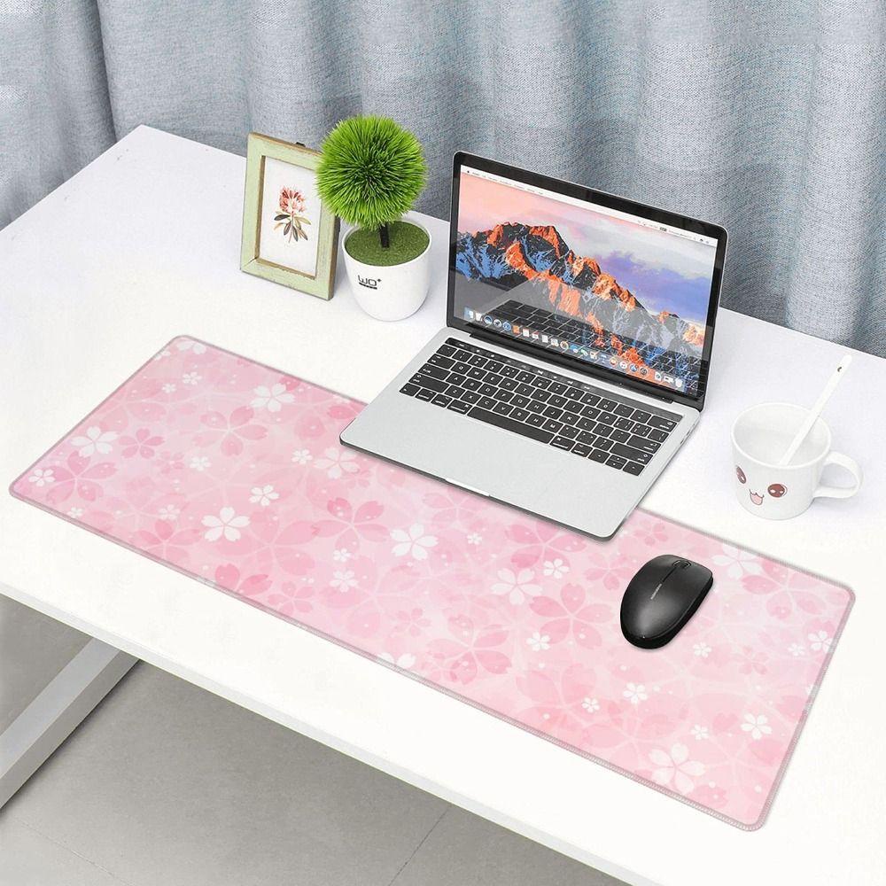 Mouse Pad Gaming Populer Alas Karet Cherry Blossom Alas Meja Besar Untuk Kantor