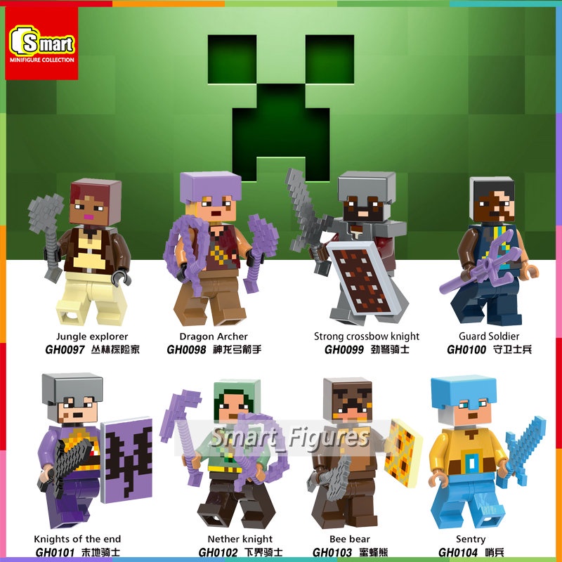 Minecraft Mini Action Figure Guard Soldier Bee-bear Sentry Mengumpulkan Mainan