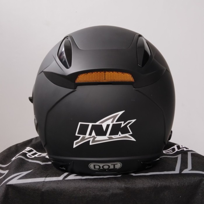 Helm INK Metro Solid Black Doff  double visor - L